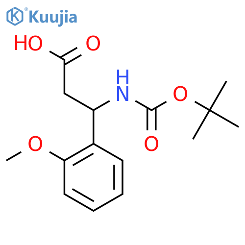 3-{(tert-butoxy)carbonylamino}-3-(2-methoxyphenyl)propanoic acid structure