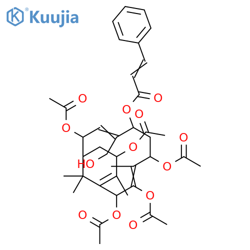(1R,2S,3E,5S,7S,8Z,10R,13S)-2,7,9,10,13-Pentaacetoxy-4-(hydroxymethyl)-8,12,15,15-tetramethylbicyclo[9.3.1]pentadeca-3,8,11-trien-5-yl (2E)-3-phenylacrylate structure