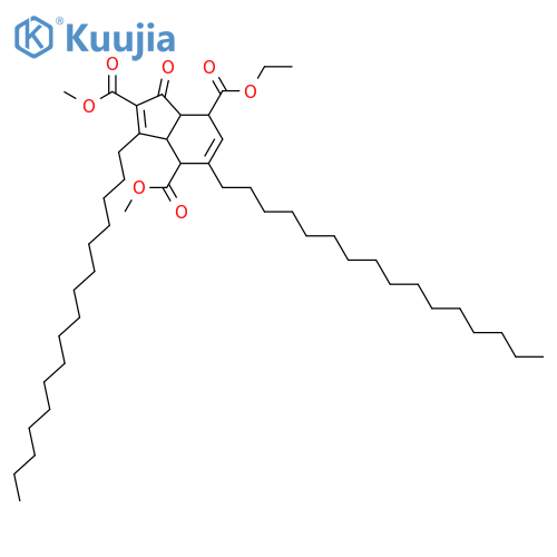 1H-Indene-2,4,7-tricarboxylic acid, 3,5-dihexadecyl-3a,4,7,7a-tetrahydro-1-oxo-, 7-ethyl 2,4-dimethyl ester, (3aR,4R,7S,7aS)-rel- (9CI) structure