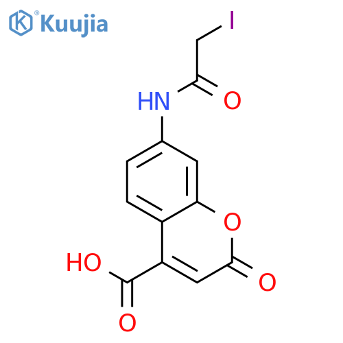 7-Iodoacetamidocoumarin-4-carboxylic Acid structure