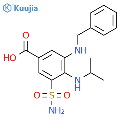 Benzoic acid,3-(aminosulfonyl)-4-[(1-methylethyl)amino]-5-[(phenylmethyl)amino]- structure