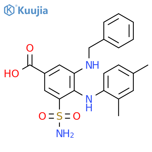 Benzoic acid,3-(aminosulfonyl)-4-[(2,4-dimethylphenyl)amino]-5-[(phenylmethyl)amino]- structure