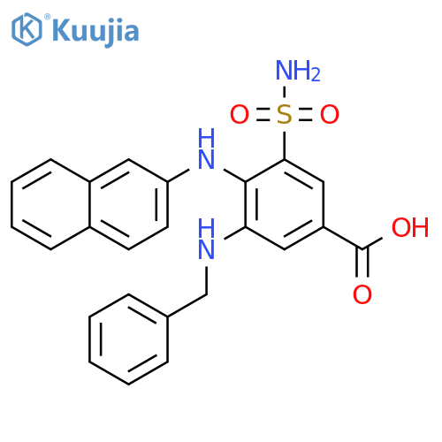 Benzoic acid,3-(aminosulfonyl)-4-(2-naphthalenylamino)-5-[(phenylmethyl)amino]- structure
