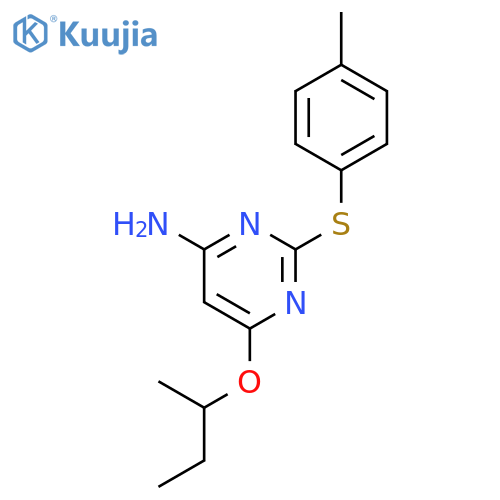 4-Pyrimidinamine,2-[(4-methylphenyl)thio]-6-(1-methylpropoxy)- structure