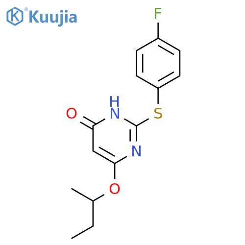 4(3H)-Pyrimidinone,2-[(4-fluorophenyl)thio]-6-(1-methylpropoxy)- structure