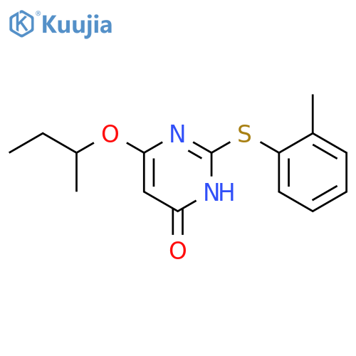 4(3H)-Pyrimidinone,2-[(2-methylphenyl)thio]-6-(1-methylpropoxy)- structure