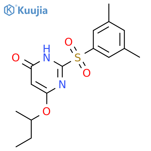 4(3H)-Pyrimidinone,2-[(3,5-dimethylphenyl)sulfonyl]-6-(1-methylpropoxy)- structure
