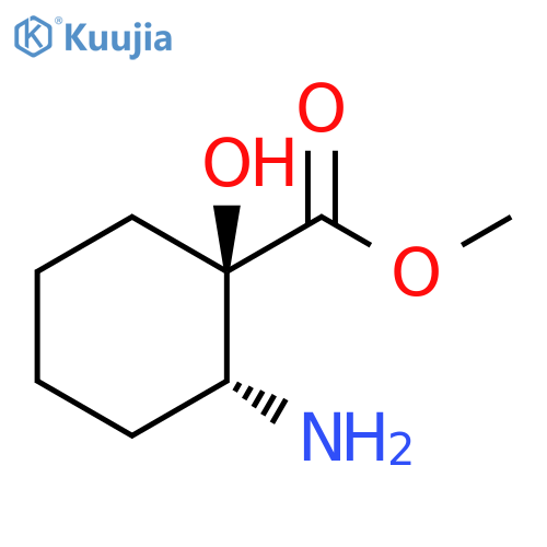 rac-methyl (1R,2R)-2-amino-1-hydroxycyclohexane-1-carboxylate structure