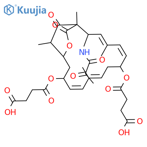 Butanedioic acid,2-[(1,2-dioxopropyl)amino]-1,4,10,19-tetramethyl-17,18-dioxo-16-oxabicyclo[13.2.2]nonadeca-3,5,9,11-tetraene-7,13-diylester, [1S-(1R*,2S*,3E,5E,7R*,9E,11E,13R*,15S*,19S*)]- (9CI) structure