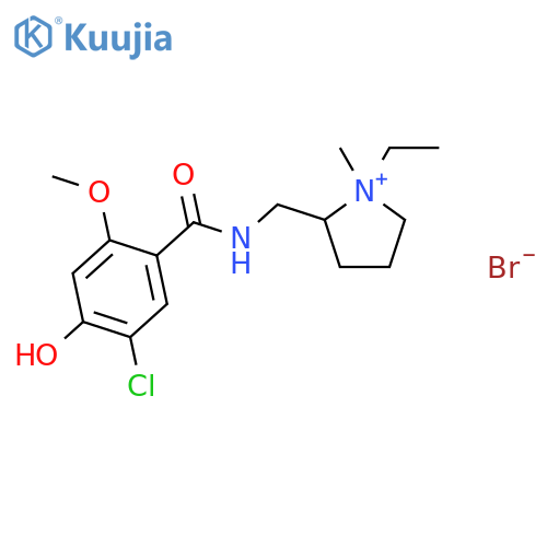 Pyrrolidinium,2-[[(5-chloro-4-hydroxy-2-methoxybenzoyl)amino]methyl]-1-ethyl-1-methyl-,bromide (1:1) structure