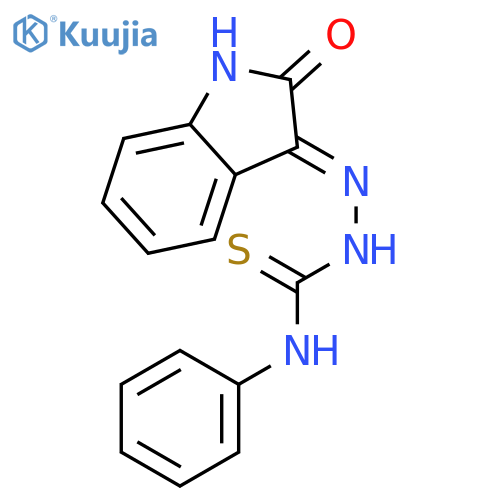 2-(1,2-dihydro-2-oxo-3H-indol-3-ylidene)-N-phenyl-Hydrazinecarbothioamide structure