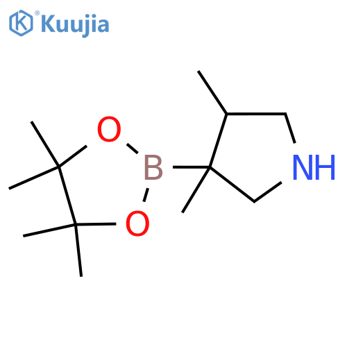3,4-dimethyl-3-(4,4,5,5-tetramethyl-1,3,2-dioxaborolan-2-yl)pyrrolidine structure