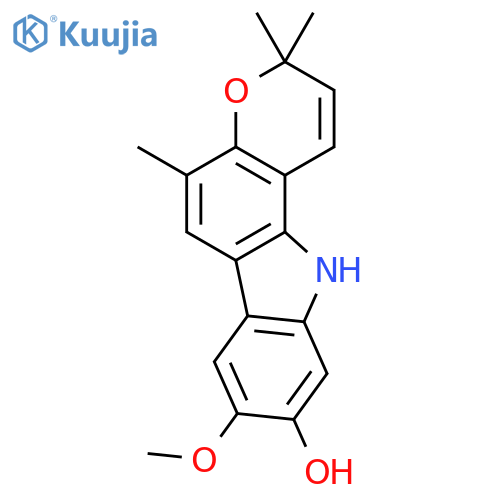 Pyrano[3,2-a]carbazol-9-ol,3,11-dihydro-8-methoxy-3,3,5-trimethyl- structure