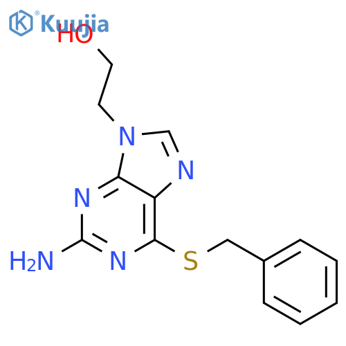 9H-Purine-9-ethanol,2-amino-6-[(phenylmethyl)thio]- structure