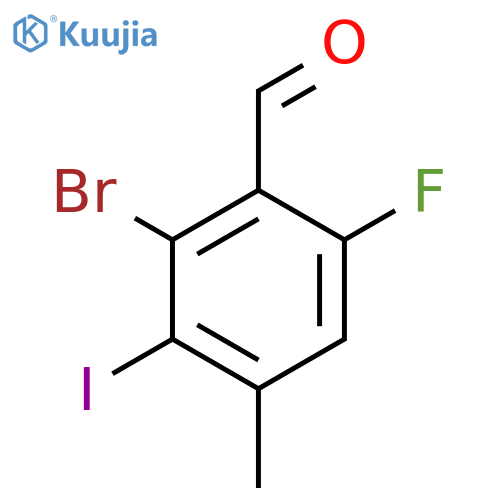 2-Bromo-6-fluoro-3-iodo-4-methylbenzaldehyde structure