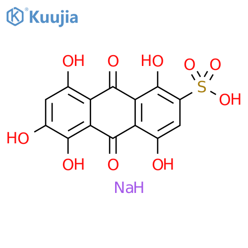2-Anthracenesulfonic acid, 9,10-dihydro-1,4,5,6,8-pentahydroxy-9,10-dioxo-, sodium salt (1:1) structure