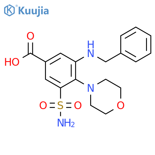 Benzoic acid,3-(aminosulfonyl)-4-(4-morpholinyl)-5-[(phenylmethyl)amino]- structure