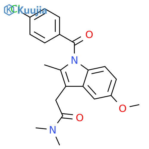 2-1-(4-chlorobenzoyl)-5-methoxy-2-methyl-1H-indol-3-yl-N,N-dimethylacetamide structure