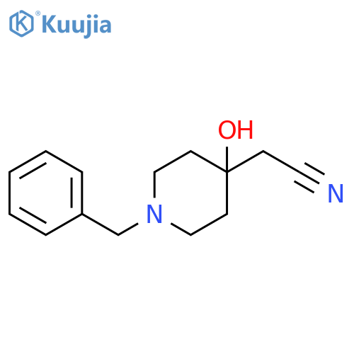 4-Piperidineacetonitrile, 4-hydroxy-1-(phenylmethyl)- structure