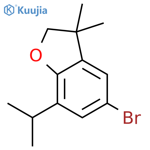 Benzofuran, 5-bromo-2,3-dihydro-3,3-dimethyl-7-(1-methylethyl)- structure