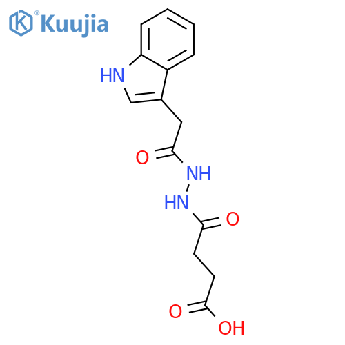 Butanedioic acid,1-[2-[2-(1H-indol-3-yl)acetyl]hydrazide] structure