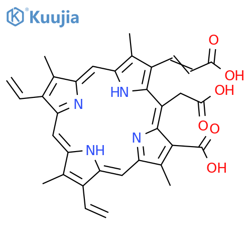 21H,23H-Porphine-5-aceticacid, 7-carboxy-3-(2-carboxyethenyl)-12,17-diethenyl-2,8,13,18-tetramethyl-(9CI) structure