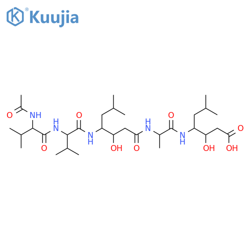 (3S,4S)-4-[[(2S)-2-[[(3S,4S)-4-[[(2S)-2-[[(2S)-2-acetamido-3-methyl-butanoyl]amino]-3-methyl-butanoyl]amino]-3-hydroxy-6-methyl-heptanoyl]amino]propanoyl]amino]-3-hydroxy-6-methyl-heptanoic acid structure