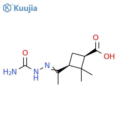 Cyclobutanecarboxylic acid, 3-[1-[(aminocarbonyl)hydrazono]ethyl]-2,2-dimethyl-, cis- (9CI) structure