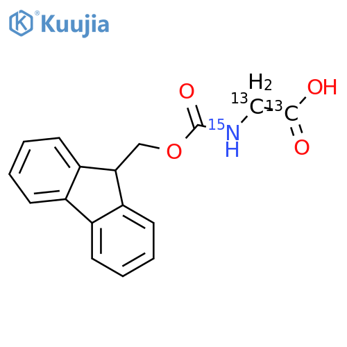Glycine-13C2-15N,N-[(9H-fluoren-9-ylmethoxy)carbonyl]- (9CI) structure