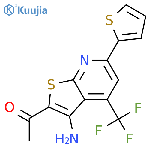 1-[3-AMINO-6-(2-THIENYL)-4-(TRIFLUOROMETHYL)THIENO[2,3-B]PYRIDIN-2-YL]ETHAN-1-ONE structure