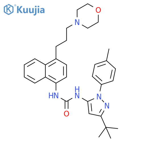 Urea,N-[3-(1,1-dimethylethyl)-1-(4-methylphenyl)-1H-pyrazol-5-yl]-N'-[4-[3-(4-morpholinyl)propyl]-1-naphthalenyl]- structure