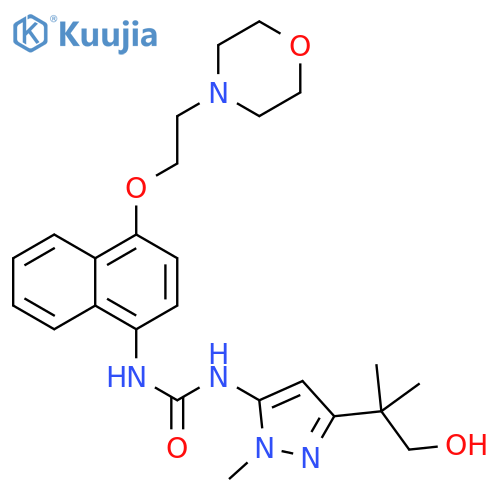 Urea,N-[3-(2-hydroxy-1,1-dimethylethyl)-1-methyl-1H-pyrazol-5-yl]-N'-[4-[2-(4-morpholinyl)ethoxy]-1-naphthalenyl]- structure