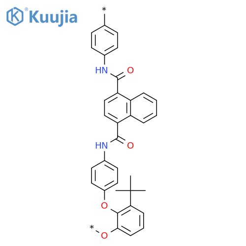 Poly[oxy[(1,1-dimethylethyl)-1,2-phenylene]oxy-1,4-phenyleneiminocarbonyl-1,4-naphthalenediylcarbonylimino-1,4-phenylene] structure