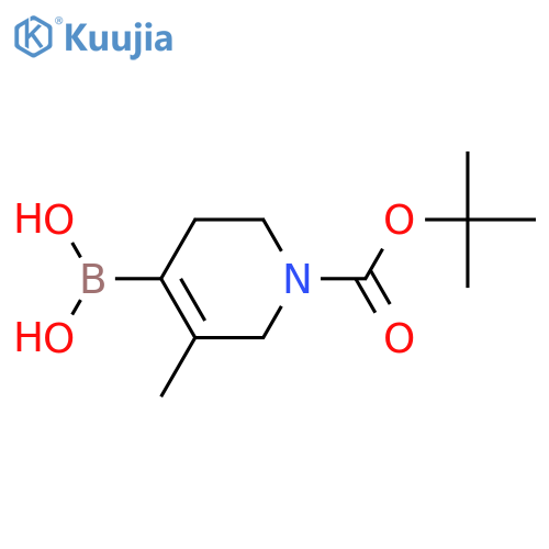 {1-(tert-butoxy)carbonyl-5-methyl-1,2,3,6-tetrahydropyridin-4-yl}boronic acid structure