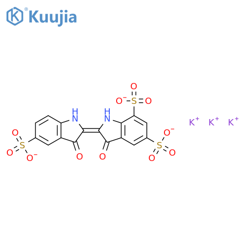 1H-Indoledisulfonicacid, 2-(1,3-dihydro-3-oxosulfo-2H-indol-2-ylidene)-2,3-dihydro-3-oxo-,potassium salt (1:3) structure