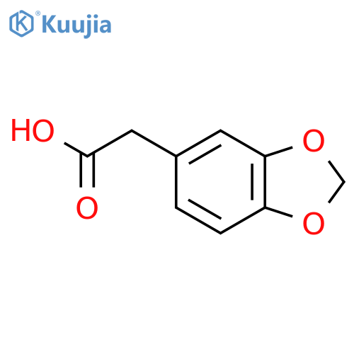 2-(2H-1,3-benzodioxol-5-yl)acetic acid structure