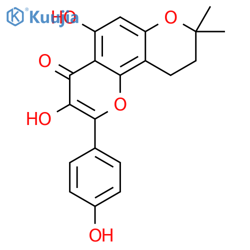 3,5-Dihydroxy-2-(4-hydroxy-phenyl)-8,8-dimethyl-9,10-dihydro-8H-pyrano[2,3-f]chromen-4-on structure