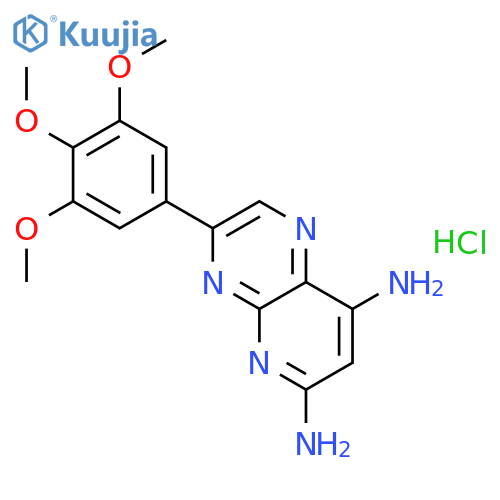 Pyrido[2,3-b]pyrazine-6,8-diamine,3-(3,4,5-trimethoxyphenyl)-, hydrochloride (1:1) structure