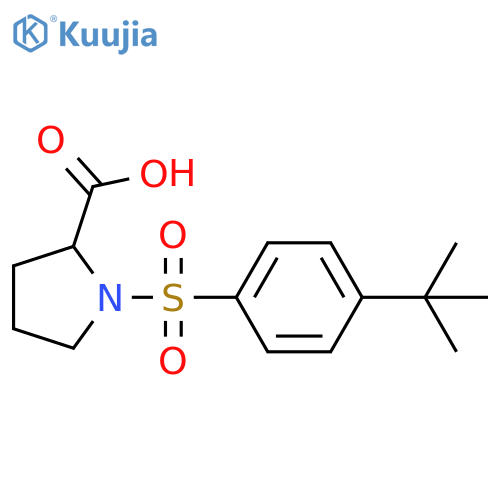 1-(4-tert-butylbenzenesulfonyl)pyrrolidine-2-carboxylic acid structure