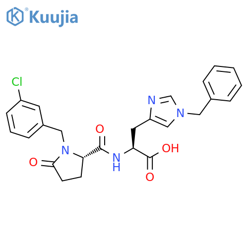 L-Histidine, 1-[(3-chlorophenyl)methyl]-5-oxo-L-prolyl-1-(phenylmethyl)- structure