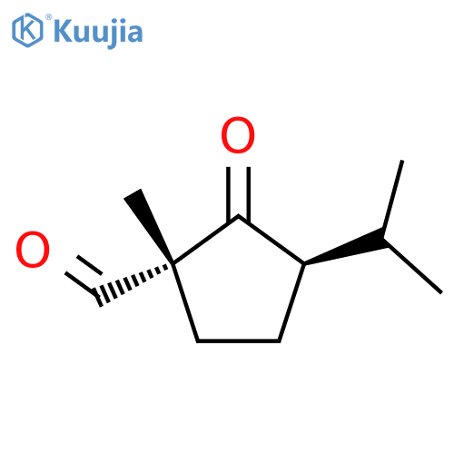 Cyclopentanecarboxaldehyde,1-methyl-3-(1-methylethyl)-2-oxo-, (1R,3R)-rel- structure
