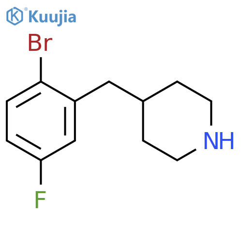 4-(2-bromo-5-fluorophenyl)methylpiperidine structure