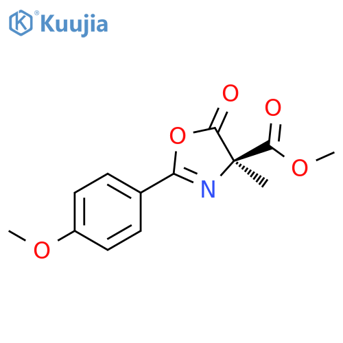 4-Oxazolecarboxylic acid,4,5-dihydro-2-(4-methoxyphenyl)-4-methyl-5-oxo-, methyl ester, (4R)- structure