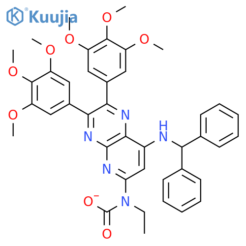 Carbamic acid,[8-[(diphenylmethyl)amino]-2,3-bis(3,4,5-trimethoxyphenyl)pyrido[2,3-b]pyrazin-6-yl]-,ethyl ester (9CI) structure