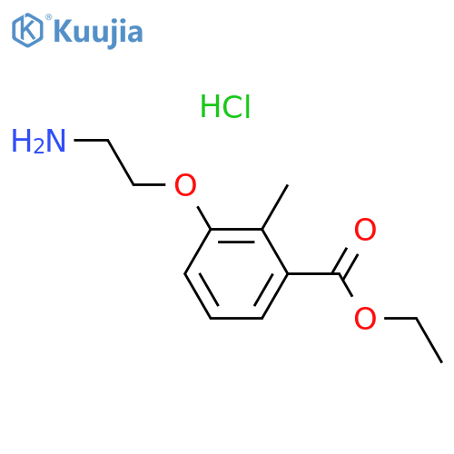 Benzoic acid, 3-(2-aminoethoxy)-2-methyl-, ethyl ester, hydrochloride (1:1) structure
