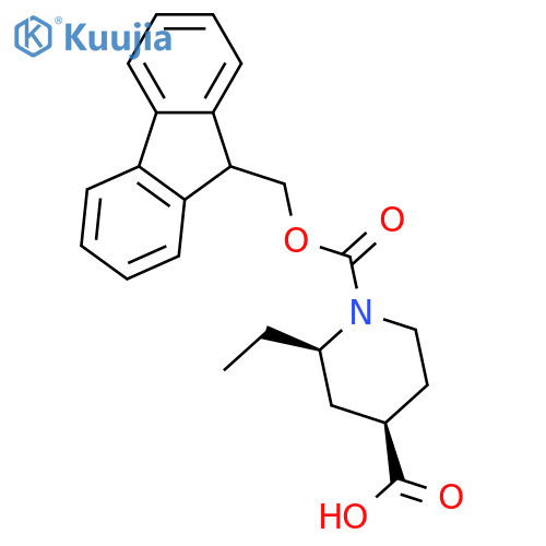 1,4-Piperidinedicarboxylic acid, 2-ethyl-, 1-(9H-fluoren-9-ylmethyl) ester, (2R,4R)-rel- structure