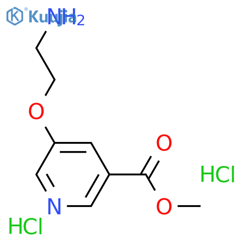 3-Pyridinecarboxylic acid, 5-(2-aminoethoxy)-, methyl ester, hydrochloride (1:2) structure