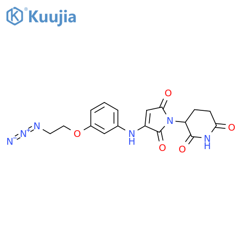 3-[3-[[3-(2-Azidoethoxy)phenyl]amino]-2,5-dihydro-2,5-dioxo-1H-pyrrol-1-yl]-2,6-piperidinedione structure