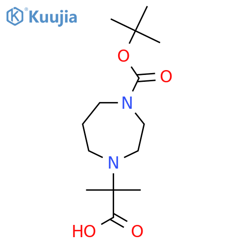 2-{4-[(Tert-butoxy)carbonyl]-1,4-diazepan-1-yl}-2-methylpropanoic acid structure
