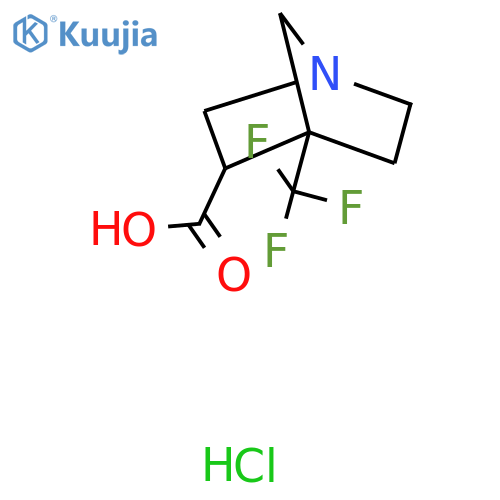 4-(Trifluoromethyl)-1-azabicyclo[2.2.1]heptane-3-carboxylic acid hydrochloride structure